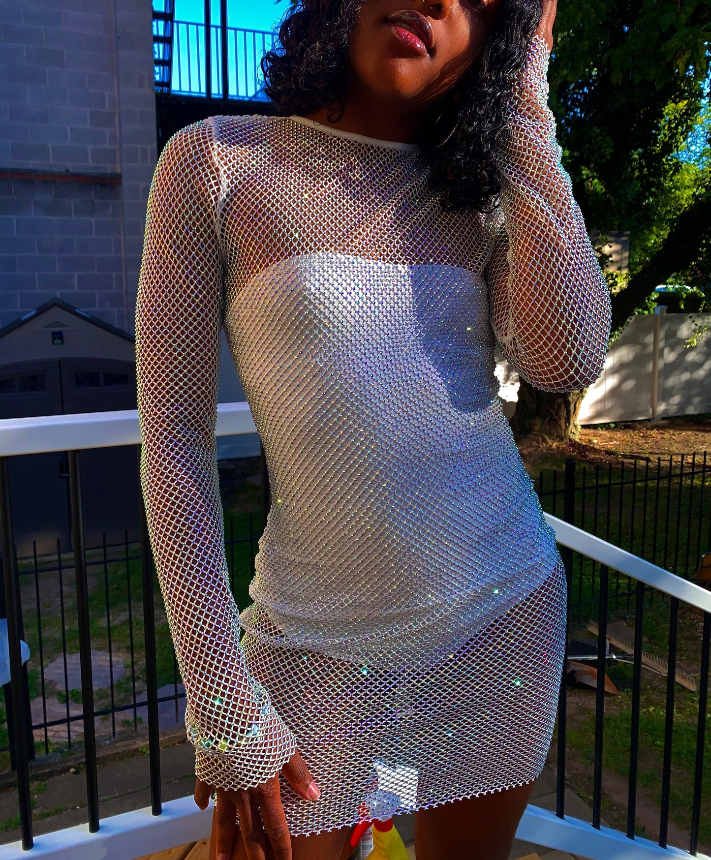 Crystal Mesh in White