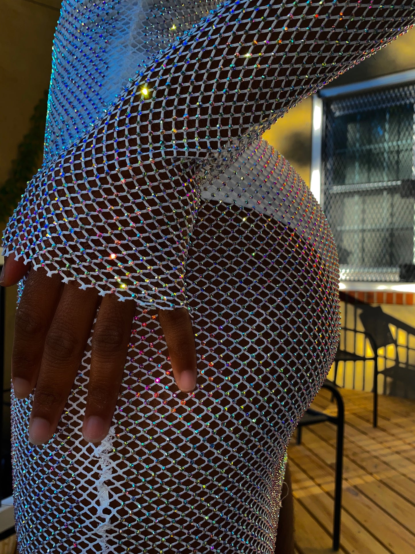 Crystal Mesh in White